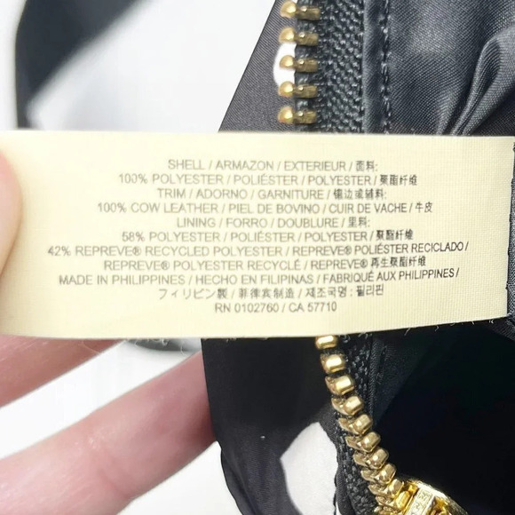 Kate Spade Black & White Heart Print Nylon Backpack Purse with Adjustable Straps - Picture 10 of 10